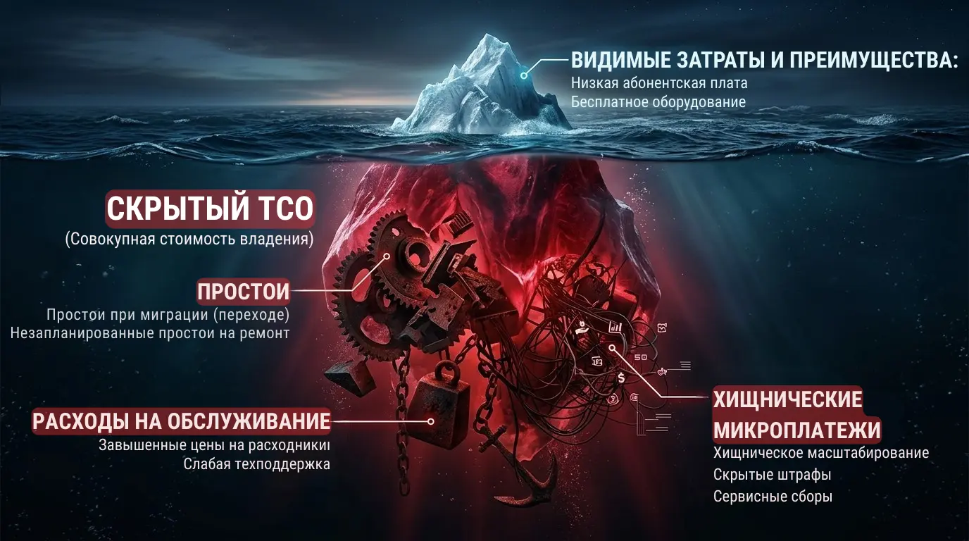 Эффект айсберга: Скрытый TCO в контрактах на телематику (GPS мониторинг).